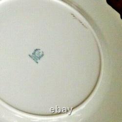 12 Lenox Dinner Plates Blue/Cream & Gold Scalloped Edge Porcelain 1881/P360F