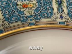 12 Lenox Enameled Antique Service Plates 1445/A302 Blue & Gold on Ivory Scallop