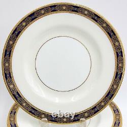 12 Minton England for Tiffany & Co Porcelain Dinner Plates Cobalt Blue 1930