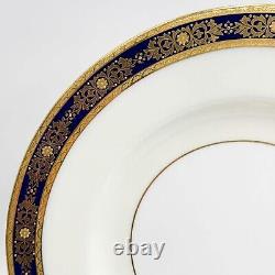 12 Minton England for Tiffany & Co Porcelain Dinner Plates Cobalt Blue 1930