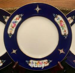 12 Minton Tiffany & Co 10 1/4 Porcelain Dinner Plates H3402 Cobalt Blue c. 1919