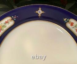 12 Minton Tiffany & Co 10 1/4 Porcelain Dinner Plates H3402 Cobalt Blue c. 1919