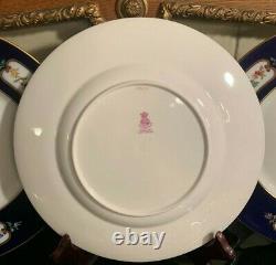 12 Minton Tiffany & Co 10 1/4 Porcelain Dinner Plates H3402 Cobalt Blue c. 1919