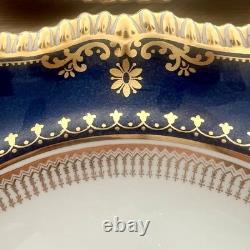 12 Pcs Spode Lancaster Cobalt Blue R9665 Dinner Plates 10 3/4, Vintage Mint