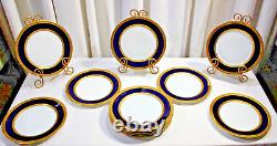 12 Rosenthal Bavaria Dinner Plate Cobalt Blue Heavy Encrusted Gold Pattern 5389