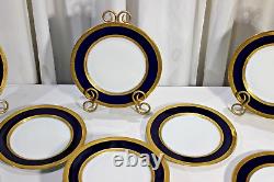 12 Rosenthal Bavaria Dinner Plate Cobalt Blue Heavy Encrusted Gold Pattern 5389
