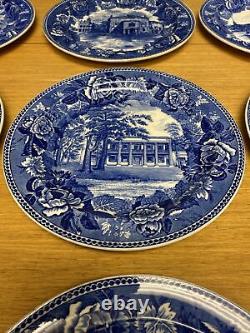 12 Various Antique Wedgwood Historical Scenes Transferware 9 1/4 Plates (4438)