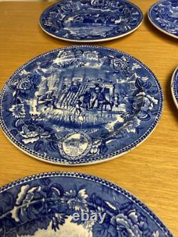 12 Various Antique Wedgwood Historical Scenes Transferware 9 1/4 Plates (4438)