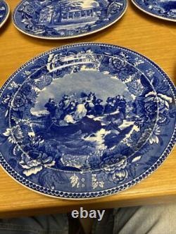 12 Various Antique Wedgwood Historical Scenes Transferware 9 1/4 Plates (4438)