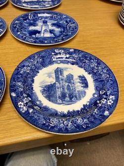 12 Various Antique Wedgwood Historical Scenes Transferware 9 1/4 Plates (4438)