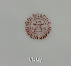 12 Vintage Gold Castle Made in Japan Floral Plates Blue Cobalt Gold Trim