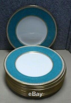 12 Wedgwood Ulander Powder Turquoise W1507 Service Plates Dinner 10 3/4 JW