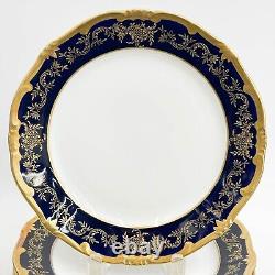 12 Weimar Echt Kobalt German Porcelain Dinner Plates Katharina 20003 Blue c 1940