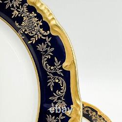 12 Weimar Echt Kobalt German Porcelain Dinner Plates Katharina 20003 Blue c 1940