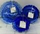 12 pcs set Cobalt Blue Dinner Salad Plate Bowl Glass Swirl Artistic Accents New