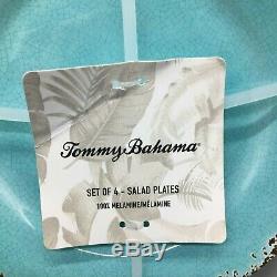 12pc Tommy Bahama Melamine 4 Dinner Salad Plate Bowl Set Turquoise Rustic Tuscan