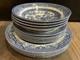 13 Blue Willow CHURCHILL England DINNER PLATES 8 Soup Salad Bowls VINTAGE