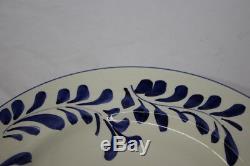 13pc Marketplace Pottery BLUE/WHITE Willow (Rooster) 11 Dinner Plates, Italy