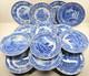 14 Pc Spode Blue Room Collection Dinner Plates Set Floral Scalloped England Lot