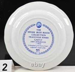 14 Pc Spode Blue Room Collection Dinner Plates Set Floral Scalloped England Lot