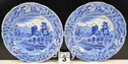 14 Pc Spode Blue Room Collection Dinner Plates Set Floral Scalloped England Lot