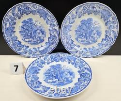 14 Pc Spode Blue Room Collection Dinner Plates Set Floral Scalloped England Lot