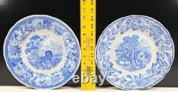 14 Pc Spode Blue Room Collection Dinner Plates Set Floral Scalloped England Lot