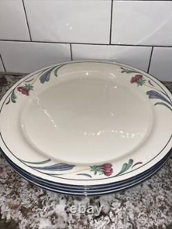 14pc Set Lenox Chinastone Poppies on Blue Dinnerware Set Dinner Salad Plate Bowl
