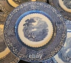 15 Royal Staffordshire Pottery Jenny Lind Blue Dinner Plate, 10 Diameter
