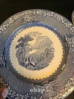 15 Royal Staffordshire Pottery Jenny Lind Blue Dinner Plate, 10 Diameter