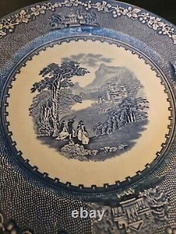 15 Royal Staffordshire Pottery Jenny Lind Blue Dinner Plate, 10 Diameter