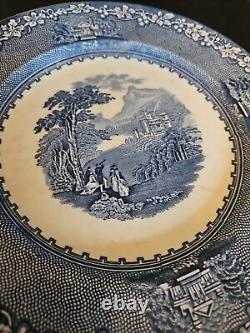 15 Royal Staffordshire Pottery Jenny Lind Blue Dinner Plate, 10 Diameter