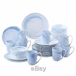 16Pc Porcelain Ceramic Stoneware Complete Dinner Set Dessert Plate Bowl Cup New