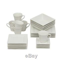 16/30/45/90-PC Dinnerware Set Square Kitchen Banquet Dinner Plates Cups Dishes