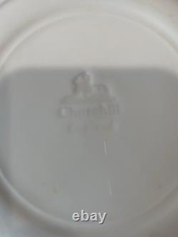 16 Blue Willow CHURCHILL England DINNER PLATES 8 Soup Salad Bowls VINTAGE Mint