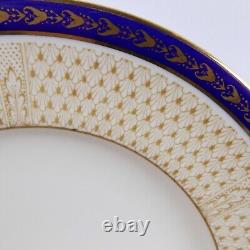 16 Cauldon China Dinner Plates 4732 Cowell & Hubbard Blue & Gold England