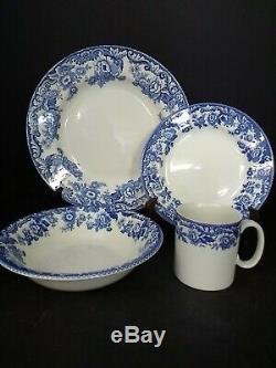 16 Pc Spode Delamere Blue Dinnerware Set Dinner & Salad Plates, Bowl, Mug Nice