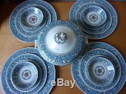 16 Pcs Wedgwood Bone China Florentine TurquoiseDinner, Salad, Bread Plate, Berry B