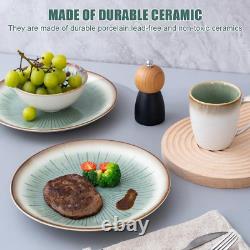 16-Piece Green Stoneware Dinnerware Set for 4 Chip & Microwave Safe