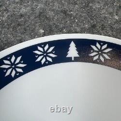 16pc Corelle Holiday Nordic Blu Dinnerware Set Christmas Trees Snow Blue Red