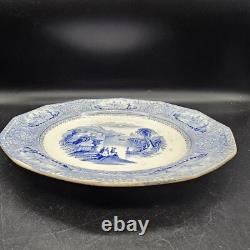 1848 J Wedgwood England Columbia Blue Transferware Ironstone Dinner Plate 9.5