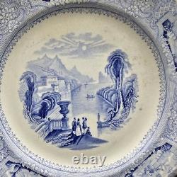 1848 J Wedgwood England Columbia Blue Transferware Ironstone Dinner Plate 9.5