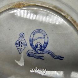 1848 J Wedgwood England Columbia Blue Transferware Ironstone Dinner Plate 9.5