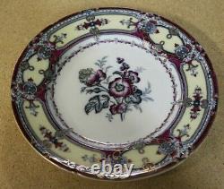 1848 RARE Antique Flow Blue Style Polychrome Wood & Brownfield Alma Dinner Plate