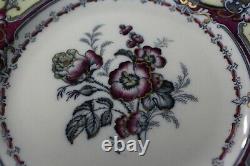 1848 RARE Antique Flow Blue Style Polychrome Wood & Brownfield Alma Dinner Plate