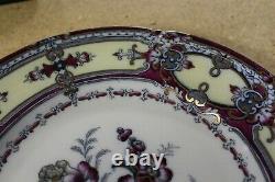 1848 RARE Antique Flow Blue Style Polychrome Wood & Brownfield Alma Dinner Plate