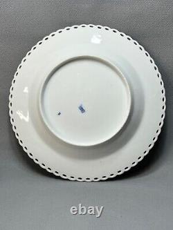 1870-90 Royal Copenhagen Porcelain Dinner Plate Blue Fluted Full lace 9'