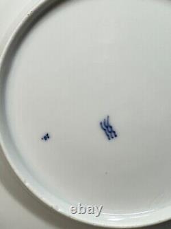 1870-90 Royal Copenhagen Porcelain Dinner Plate Blue Fluted Full lace 9'