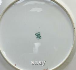 18 Coalport England Hand Painted Porcelain Scalloped Dinner Plates, circa 1900