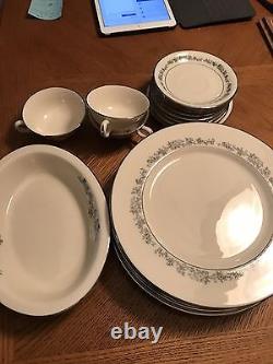 18 Pieces Lenox China PROMISE Blue Gray & Ivory
